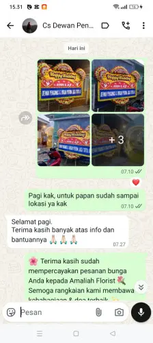 Testimonial Papan Bunga Pernikahan bongkok